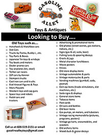Gasoline Alley - Looking to buy Old Toys & Antiques