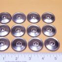 Set of 12 Zinc Plated Tonka Solid Disc Hubcap Toy Parts Semi Truck Main Image