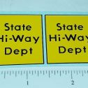 Pair Tonka State Hiway Dept. Door Sticker Set Main Image