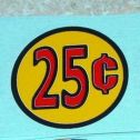 Three (3) Generic 25 Cent Circle Vend Stickers Main Image