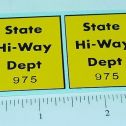 Pair onka State Hiway Dept. 975 Sticker Set Main Image