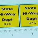 Pair onka State Hiway Dept. 975 Sticker Set Main Image