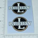 Pair Buddy L Black/Gold/White Round Door Stickers Main Image