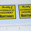 Pair Buddy L Hydraulic Hiway Maintenance Stickers Main Image