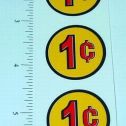 Three (3) Generic 1 Cent Circle Vend Stickers Main Image