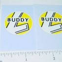 Pair Buddy L Round Yellow/White Door Stickers Main Image