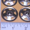 Set of 12 Zinc Plated Tonka Triangle Hole Hubcap Toy Parts Semi Truck Alternate View 1