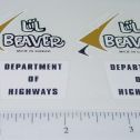 Pair Lil Beaver Dept of Highways Truck Stickers Main Image