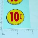 Three (3) Generic 10 Cent Coin Vend Stickers Main Image