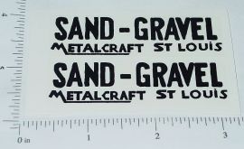 Pair Black Metalcraft Sand and Gravel Dump Truck Stickers