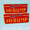 Pair Lincoln Hi Lift Dump Truck Stickers Main Image