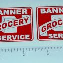 Pair Banner Grocery Service Truck Sticker Set Main Image