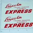 Pair Lincoln Trans-Canada Express Stickers Main Image