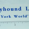 Arcade Cast Iron Greyhound Lines New York World's Fair Sticker Main Image