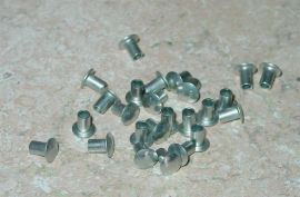 25 Semi Tubular 1/8" by 3/16" Tonka Rivets