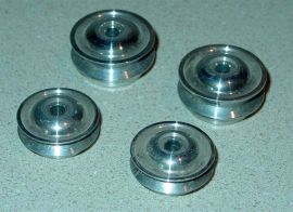 Set 4 Cox Thimble Drome Champ Polished Aluminum Wheels