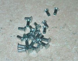 25 Semi Tubular 1/8" by 1/4" Tonka Rivets