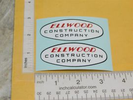 Pair Lincoln Ellwood Construction Company Toy Truck Stickers