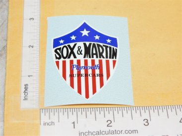 2" Sox & Martin Plymouth Supercars Badge Sticker Main Image 2" Sox & Martin Plymouth Supercars Badge Sticker Main Image