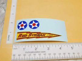 Buffalo Toys Red Streak Land Speed Car Replacement Sticker Set