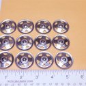 Set of 12 Zinc Plated Tonka Triangle Hole Hubcap Toy Parts Semi Truck Main Image