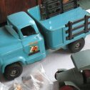 Pair Buddy L Three Rail Stamped Steel Stake Truck Toy Part Alternate View 1