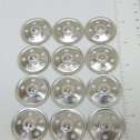 Set of 12 Zinc Plated Tonka Round Hole Hubcaps Toy Parts, Semi Trucks Alternate View 1