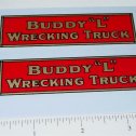 Pair Buddy L Red/Gold Wrecking Truck Stickers Main Image