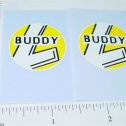 Pair Buddy L Round Yellow/White Door Stickers Main Image