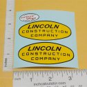 Pair Lincoln Construction Company Toy Truck Stickers w/Ellwood Hood Oval Main Image