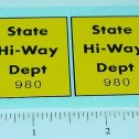 Pair Tonka State Hiway Dept. 980 Stickers Main Image