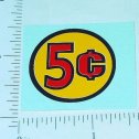 Three (3) Generic 5 Cent Circle Vend Stickers Main Image