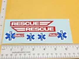 Buddy L Rescue Helicopter Replacement Sticker Set