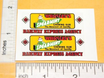 Pair Tootsietoy Wrigley's Gum Railway Express Truck Stickers Main Image Pair Tootsietoy Wrigley's Gum Railway Express Truck Stickers Main Image