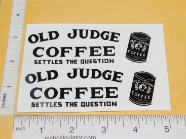 Pair Metalcraft Old Judge Coffee Box Van Delivery Truck Stickers Main Image