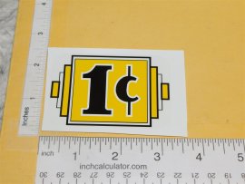 1C Art Deco Styled Yellow/Black Vending Machine Sticker