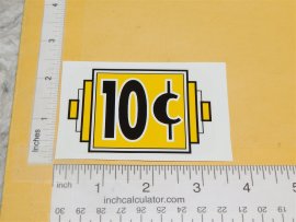 10C Art Deco Styled Yellow/Black Vending Machine Sticker