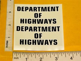 Pair Lincoln Department of Highways Toy Truck Stickers