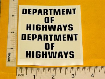 Pair Lincoln Department of Highways Toy Truck Stickers Main Image