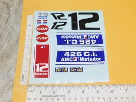 Set Cox Thimble Drome AMC Matador Stocker w/426 Hood Stickers