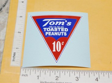 10C Tom's Toasted Peanuts Vending Machine Sticker Main Image 10C Tom's Toasted Peanuts Vending Machine Sticker Main Image