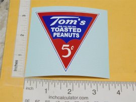 5C Tom's Toasted Peanuts Vending Machine Sticker