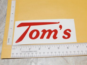 Tom's Toasted Peanuts Cabinet Size 2.5" x 6" Vending Machine Sticker Main Image Tom's Toasted Peanuts Cabinet Size 2.5" x 6" Vending Machine Sticker Main Image