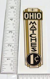 1 Cent Ohio Matches Vending Machine Sticker
