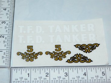 Tonka Custom White Letter TFD Tanker Truck Replacement Sticker Set Main Image Tonka Custom White Letter TFD Tanker Truck Replacement Sticker Set Main Image