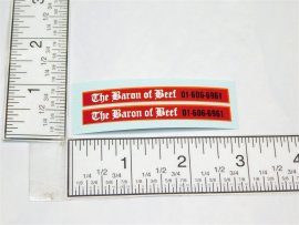 Pair Superfast Matchbox #74 Baron of Beef Daimler Bus Stickers