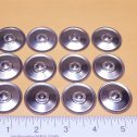 Set of 12 Zinc Plated Tonka Solid Disc Hubcap Toy Parts Semi Truck Main Image