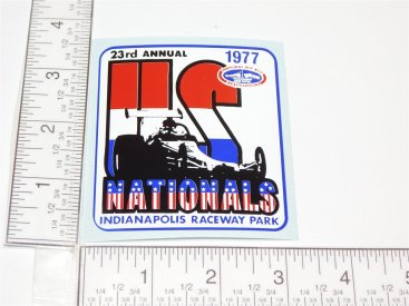 3" 1977 NHRA US Nationals Drag Racing Logo Sticker Main Image