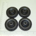 Set of 4 Rubber Tonka Script Tire Toy Parts Alternate View 1 Set of 4 Rubber Tonka Script Tire Toy Parts Alternate View 1