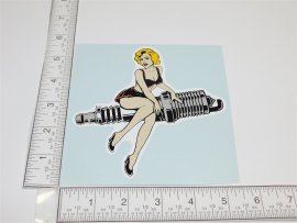 5" Spark Plug w/Pinup Girl Logo Sticker